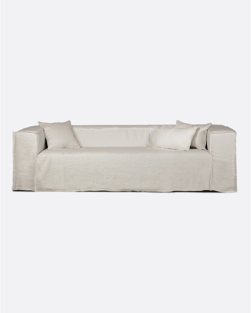 Housse de canapé STROZZI 3/4 places en lin 260 x 95 x 65 cm en couleur cross