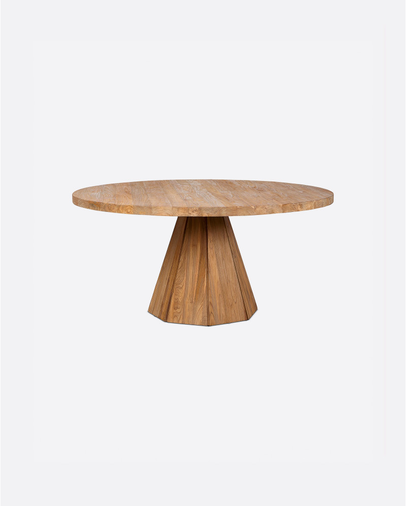 JATI dining table in reclaimed teak wood Ø 130 cm x 76 cm high