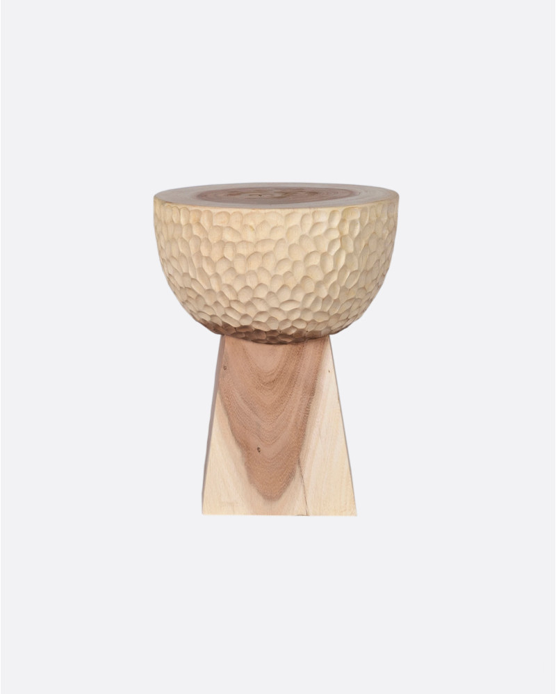 GRAIL side table in suar wood Ø 30 cm x 40 cm height