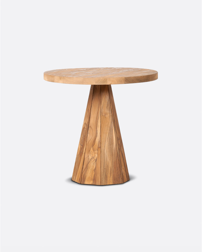 Mesa auxiliar JATI de madera de teca reciclada Ø 50 cm x 48 cm de altura