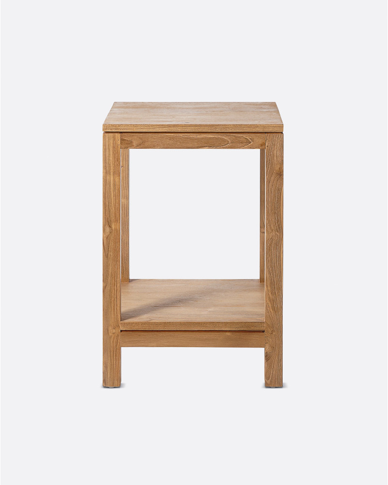 Table de chevet ESSENT en bois de teck recyclé 40 x 40 x 60 cm