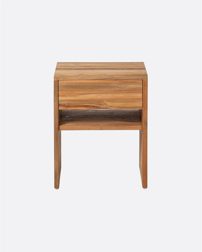 EROSI bedside table in recycled teak wood 40 x 40 x 50 cm