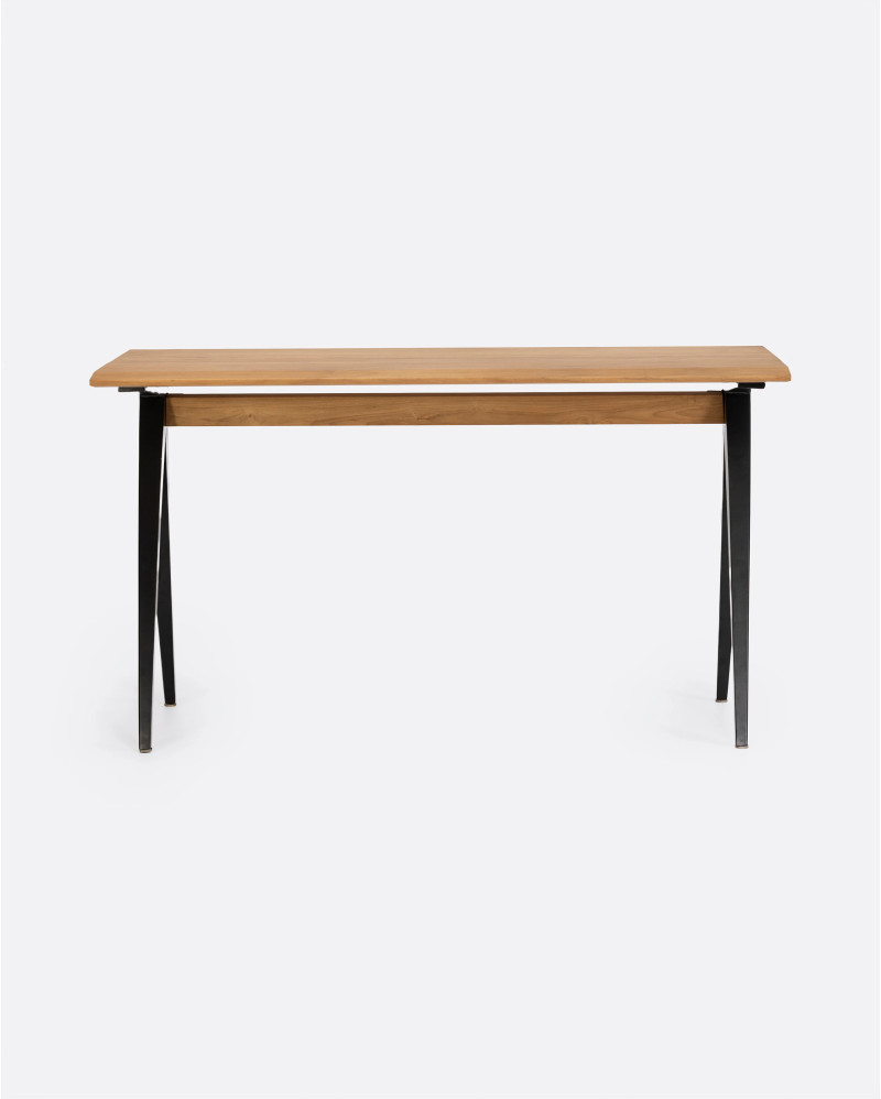 Bureau LIKU en bois de teck recyclé et fer 130 x 65 x 74 cm en couleur naturelle