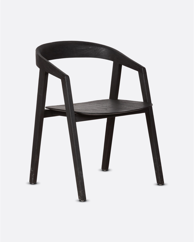 Silla ARC de madera de teca 56 x 57 x 76 cm en color negro