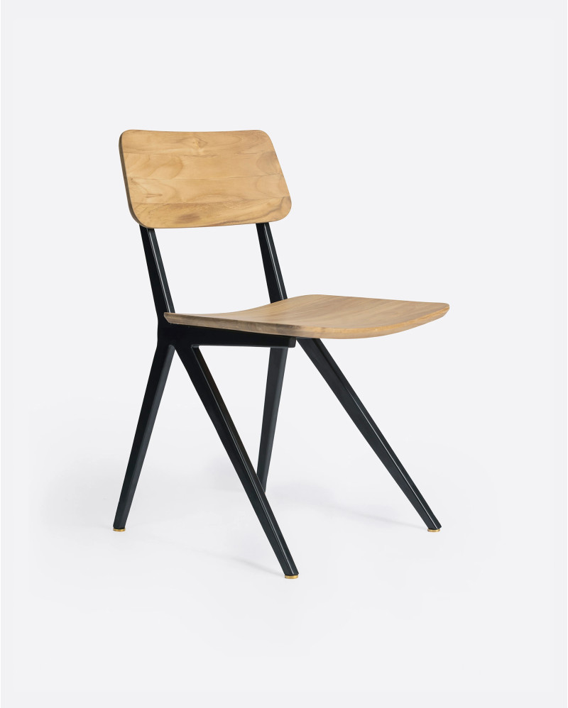 LIKU chair in teak wood and aluminium 44 x 55 x 80 cm in natural colour