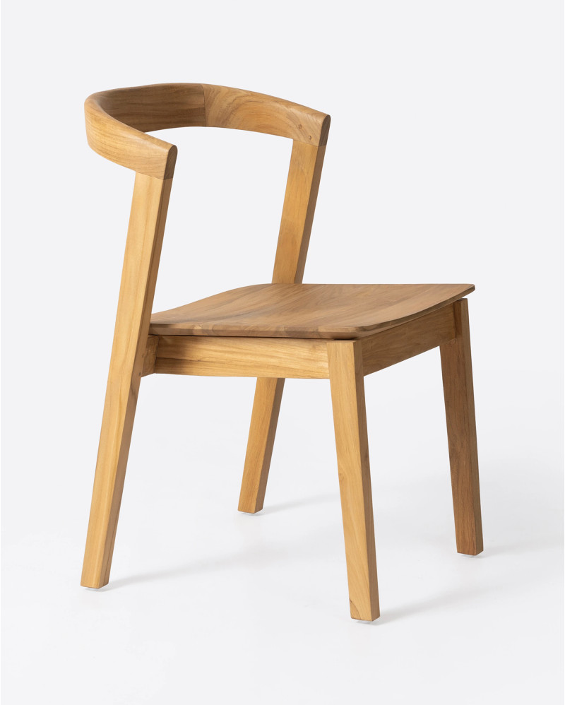 ARC chair without armrests in teak wood 52 x 53 x 76 cm in natural colour