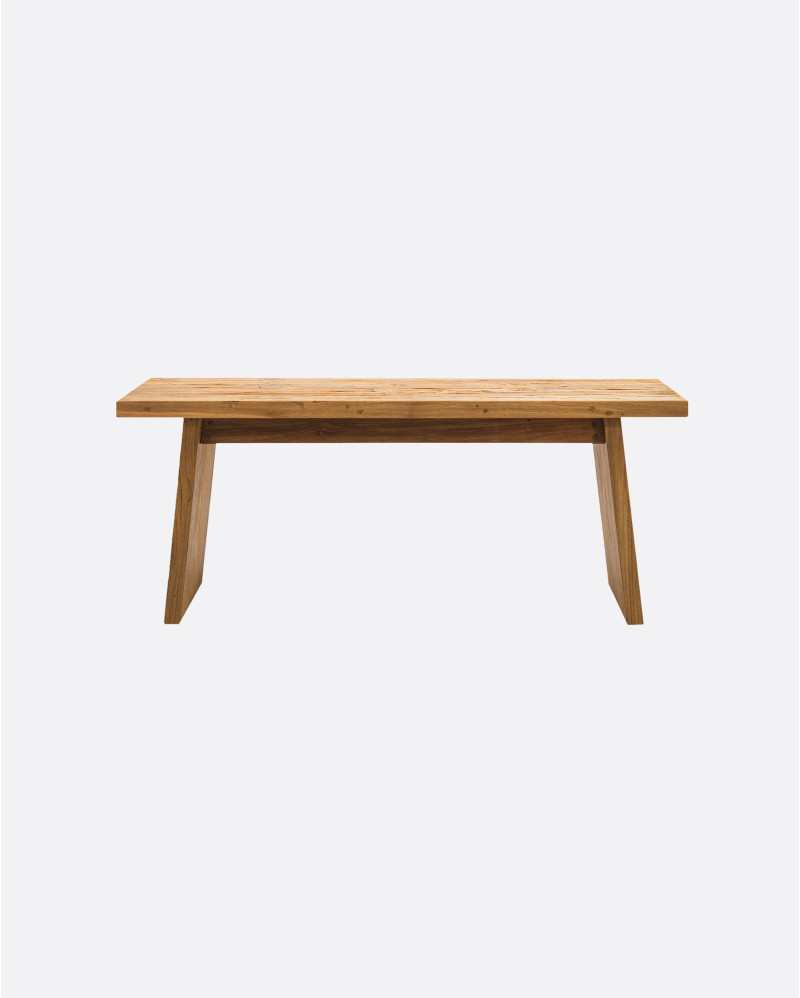 Banc EROSI en bois de teck recyclé 110 x 38 x 45 cm en couleur naturelle