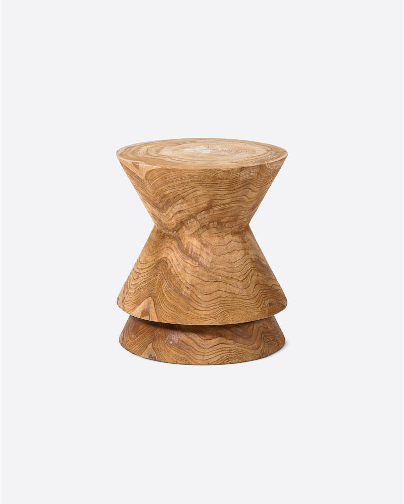 Tabouret DIAVOLO en bois de teck 36 x 36 x 40 cm en couleur naturelle