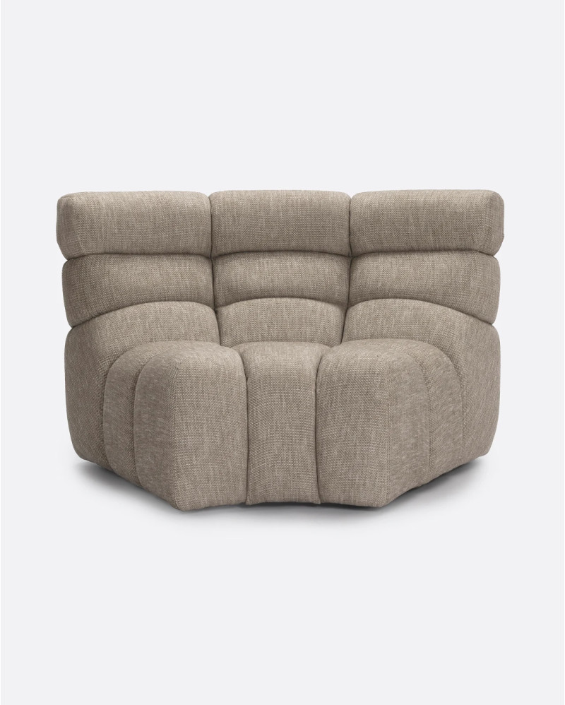 Sofá modular CHOPIN rinconero round de olefina reciclada 130 x 97 x 80 cm en color natural