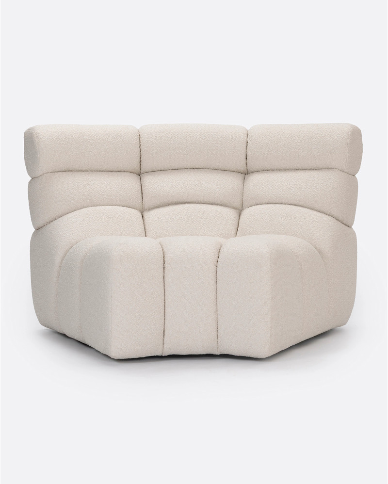 Sofá modular CHOPIN rinconero round de olefina reciclada 130 x 97 x 80 cm en color blanco