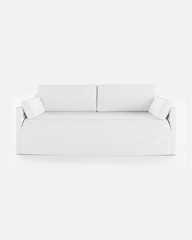 BEETHOVEN LINEAL canapé 3 places en lin 212 x 95 x 94 cm blanc