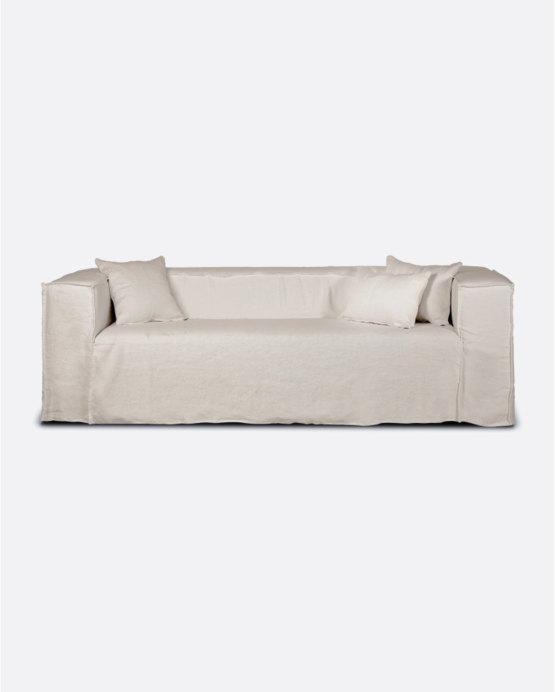 Canapé STROZZI 2/3 places avec housse en lin 220 x 95 x 65 cm en couleur cross