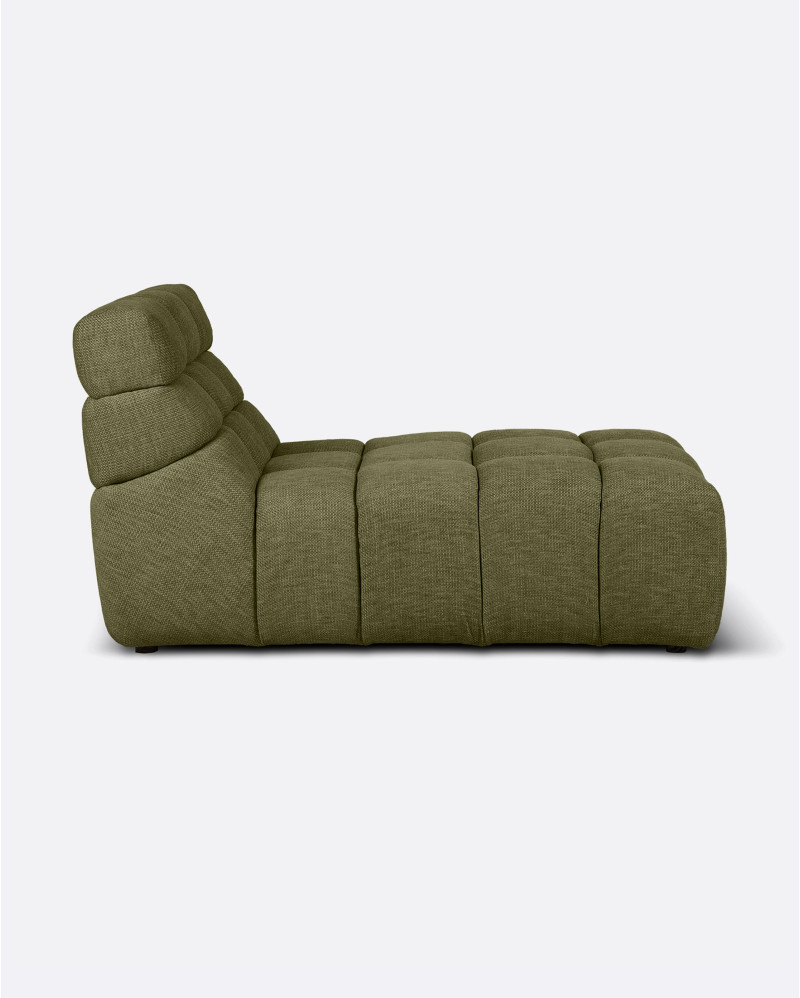 CHOPIN chaise longue in recycled olefin 93 x 145 x 78 cm in moss colour