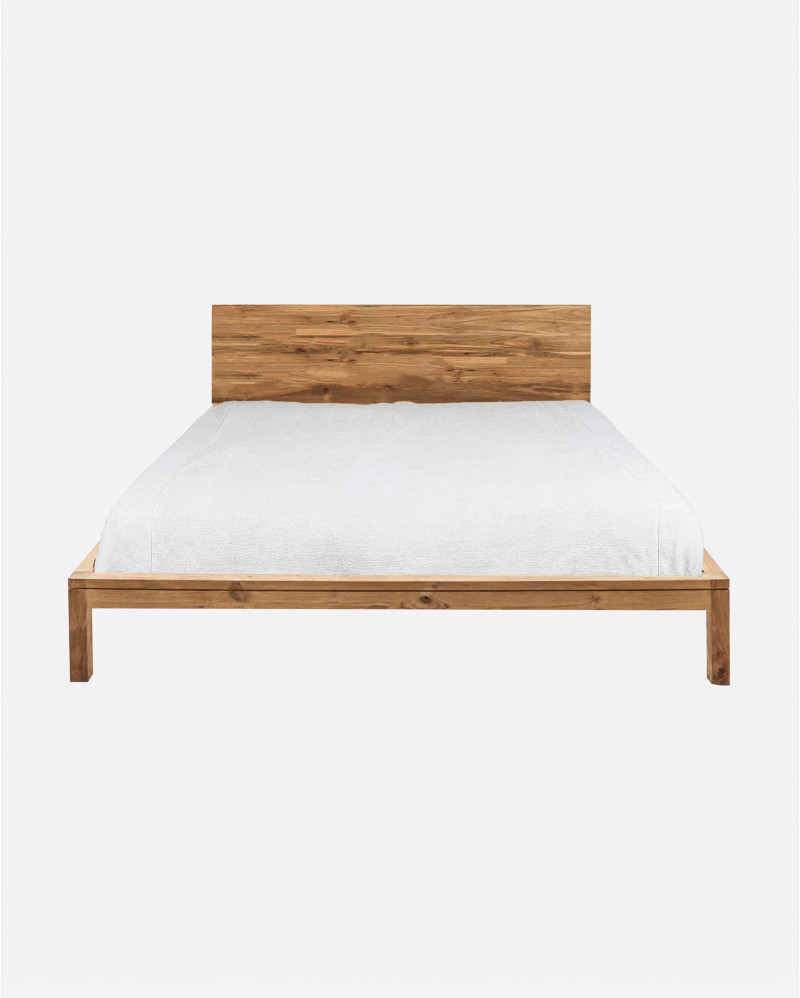 Estructura de cama EROSI de madera de teca reciclada 170 x 210 x 79 cm para colchón 160 x 200 cm
