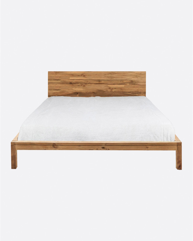 EROSI bed frame in recycled teak wood 190 x 210 x 79 cm for mattress 180 x 200 cm