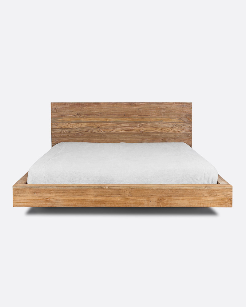 Estructura de cama NORI de madera de teca reciclada 200 x 223 x 90 cm para colchón 180 x 200 cm