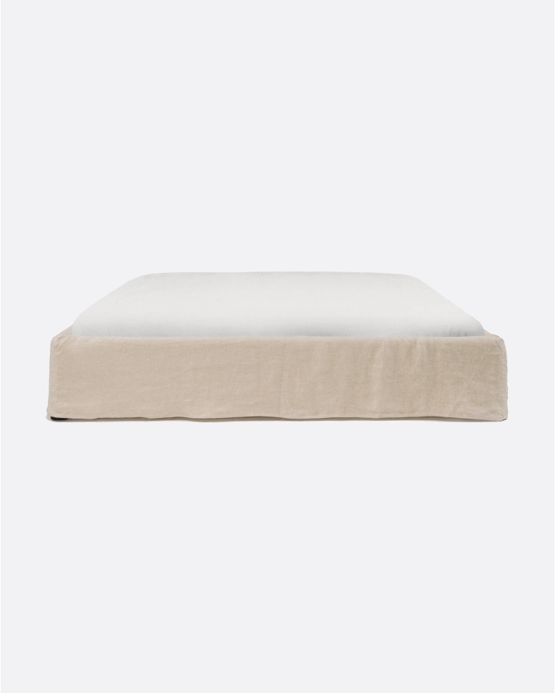BEETHOVEN upholstered bed base 170 x 220 x 25 cm for mattress 160 x 200 cm in cross color