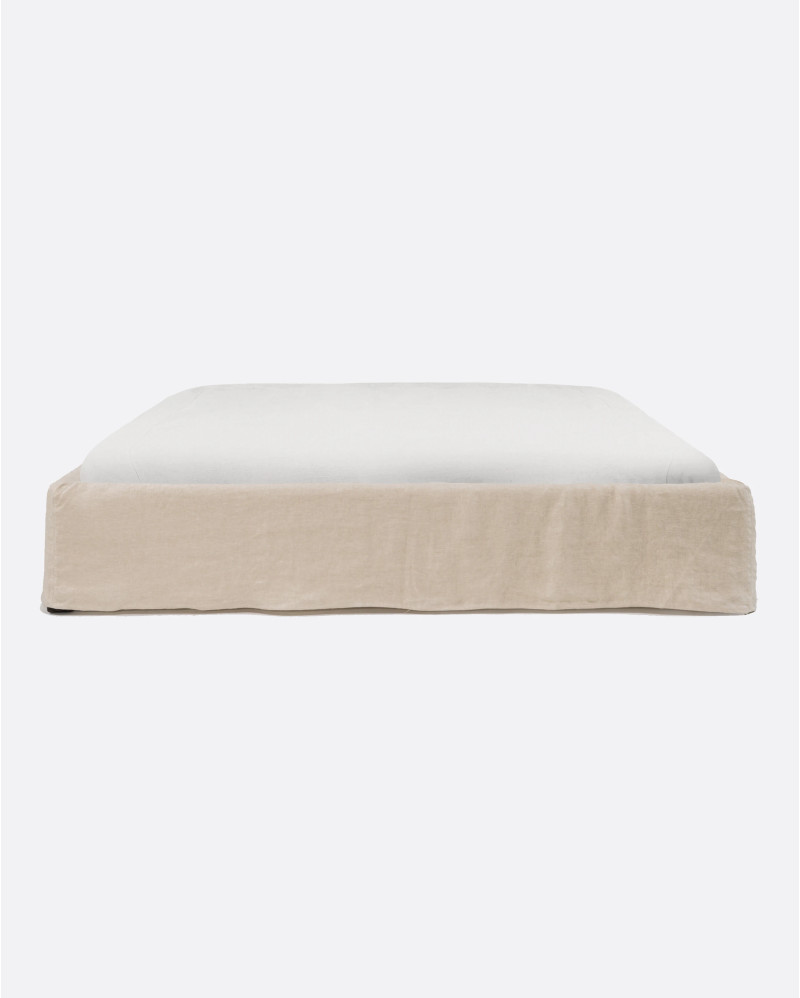 BEETHOVEN upholstered bed base 190 x 220 x 25 cm for mattress 180 x 200 cm in cross color