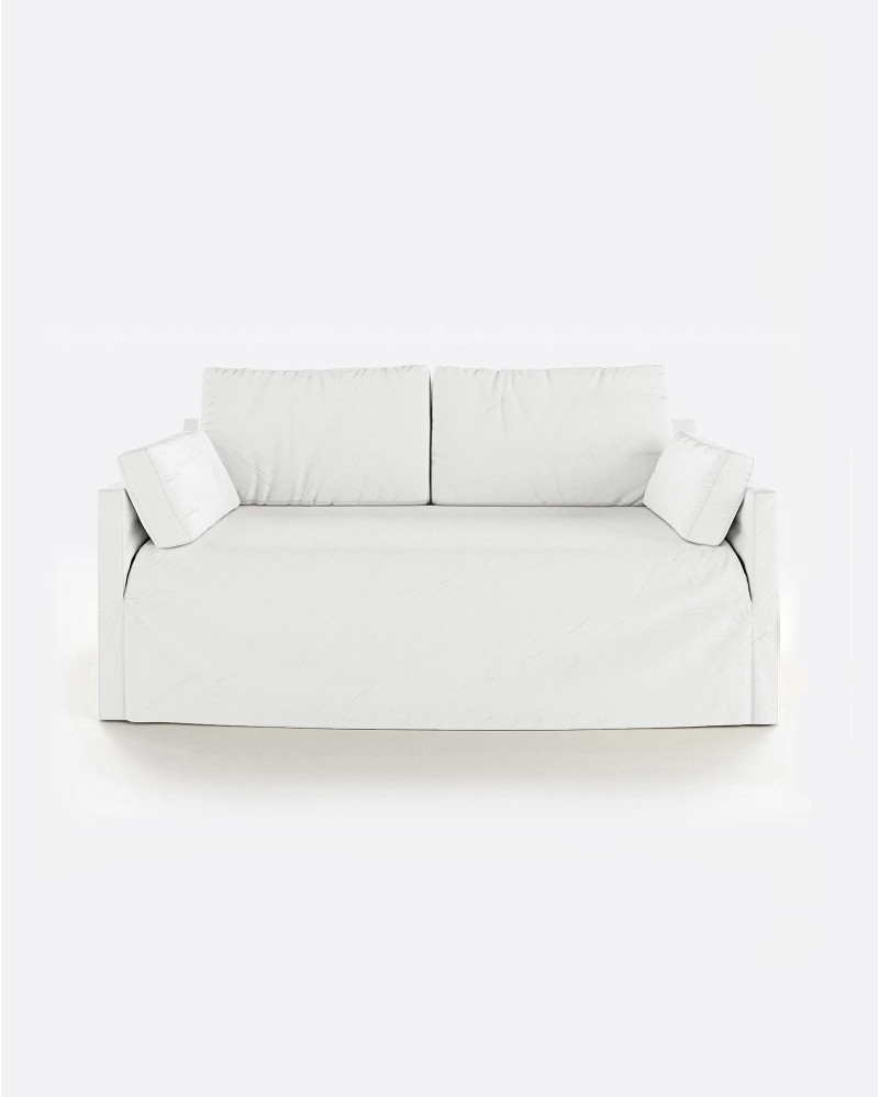BEETHOVEN LINEAL canapé 2 places en lin 182 x 95 x 94 cm blanc