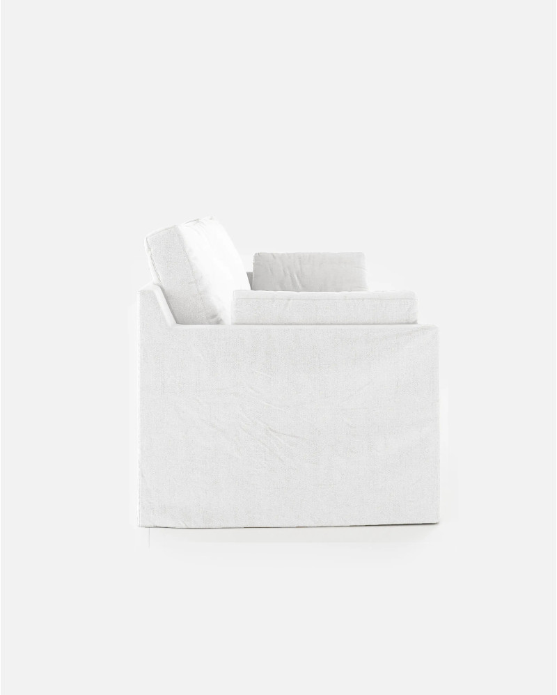 Sofá BEETHOVEN LINEAL 2P de lino 182 x 95 x 94 cm en color blanco