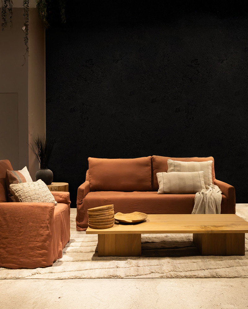 BEETHOVEN LINEAL 4-seater sofa in linen 242 x 95 x 94 cm taupe