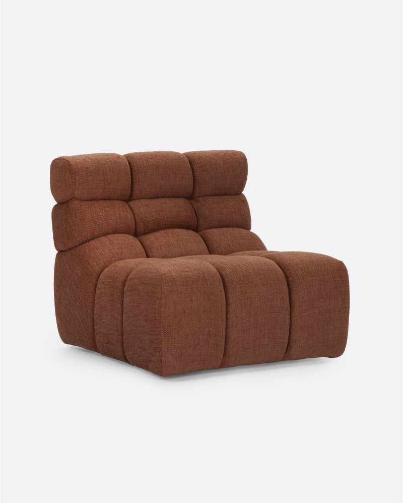 CHOPIN 1-seater modular sofa in recycled olefin 89 x 93 x 78 cm in terracotta colour