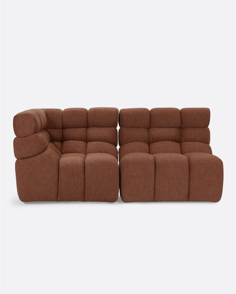 CHOPIN 1-seater modular sofa in recycled olefin 89 x 93 x 78 cm in terracotta colour