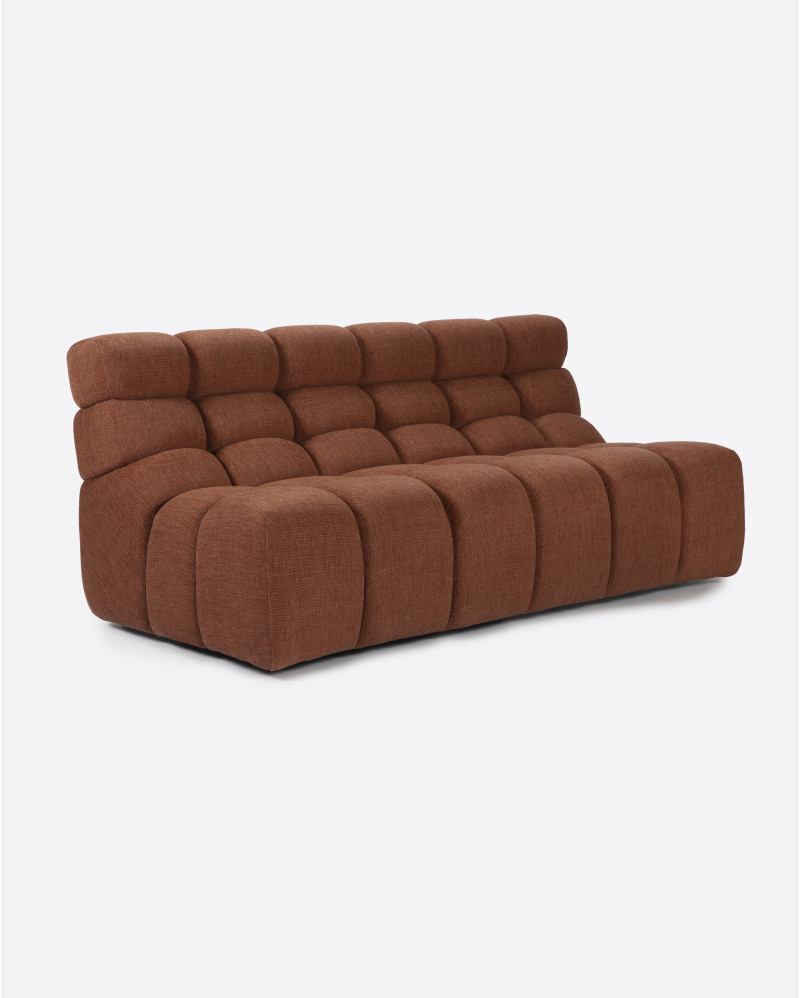 CHOPIN 2/3-seater modular sofa in recycled olefin 190 x 93 x 78 cm in colour terracotta