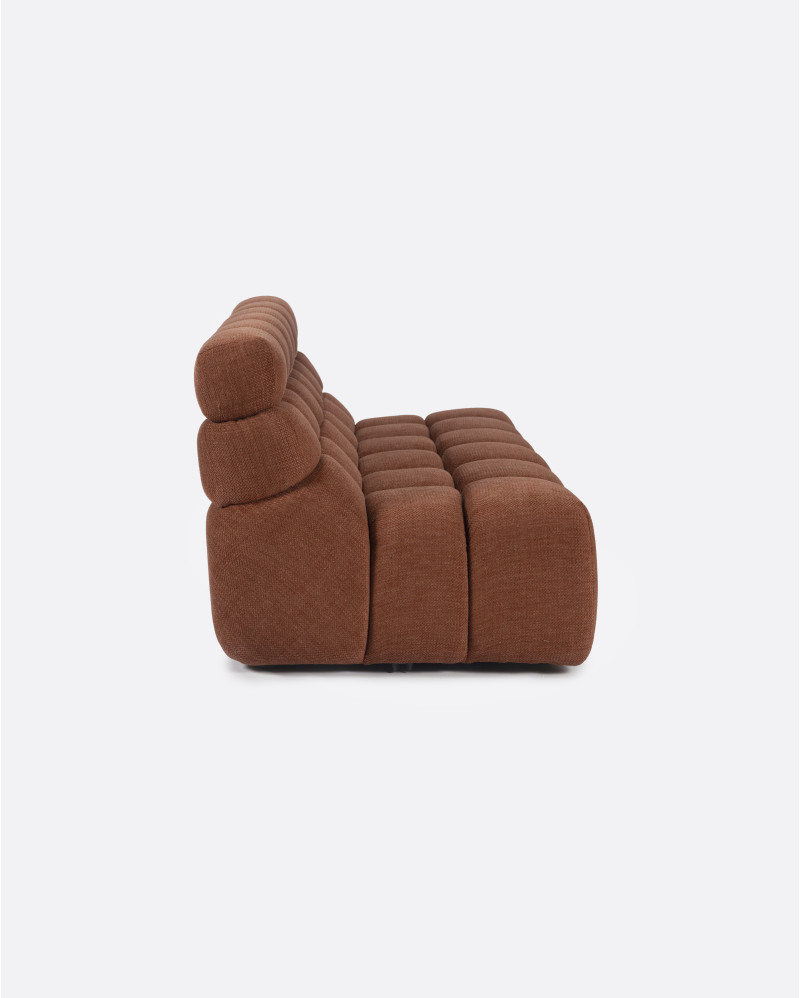 CHOPIN 2/3-seater modular sofa in recycled olefin 190 x 93 x 78 cm in colour terracotta