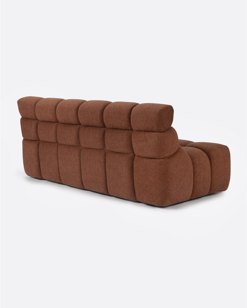 CHOPIN 2/3-seater modular sofa in recycled olefin 190 x 93 x 78 cm in colour terracotta