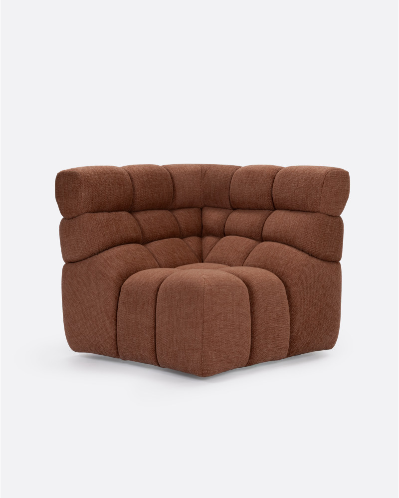 Canapé d'angle modulable CHOPIN en oléfine recyclée 93 x 93 x 78 cm en couleur terracotta