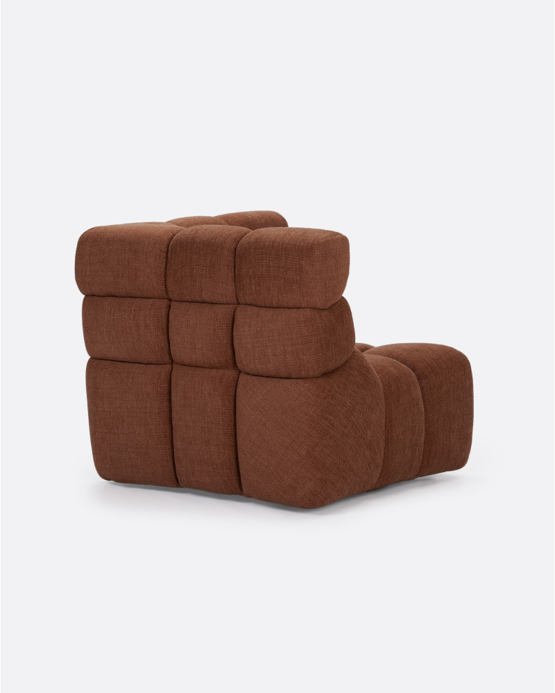 Canapé d'angle modulable CHOPIN en oléfine recyclée 93 x 93 x 78 cm en couleur terracotta