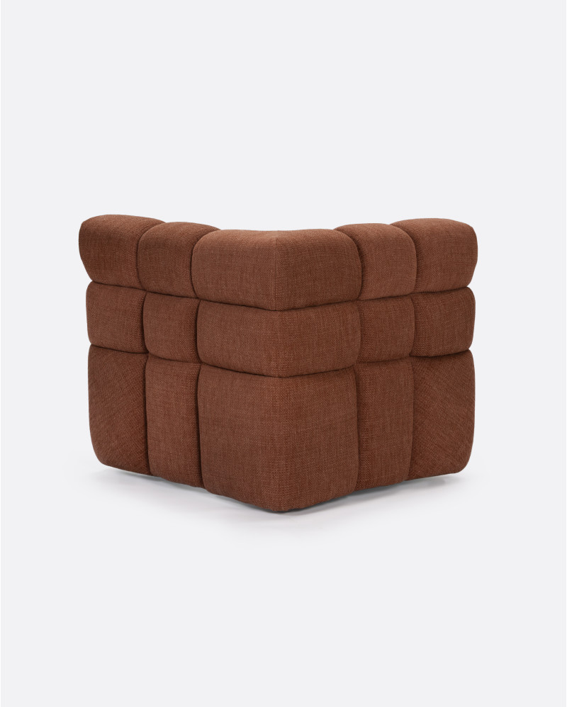 Canapé d'angle modulable CHOPIN en oléfine recyclée 93 x 93 x 78 cm en couleur terracotta