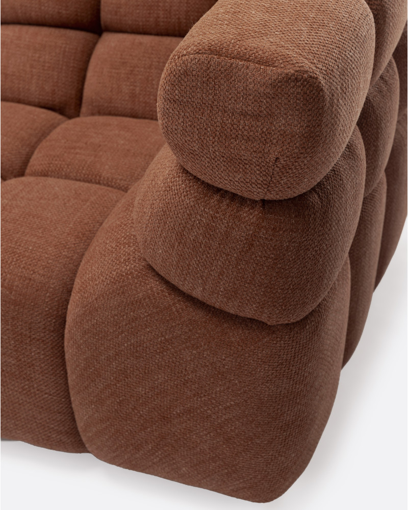 CHOPIN modular corner sofa in recycled olefin 93 x 93 x 78 cm in terracotta colour