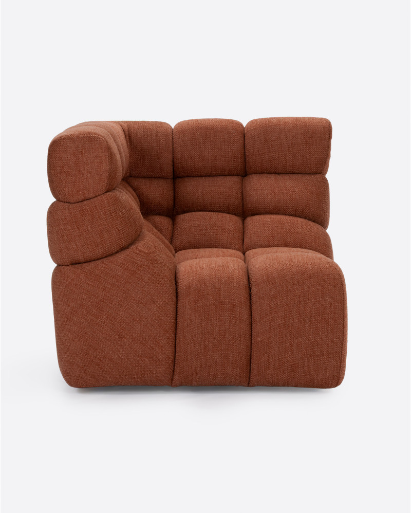 Canapé d'angle modulable CHOPIN en oléfine recyclée 93 x 93 x 78 cm en couleur terracotta