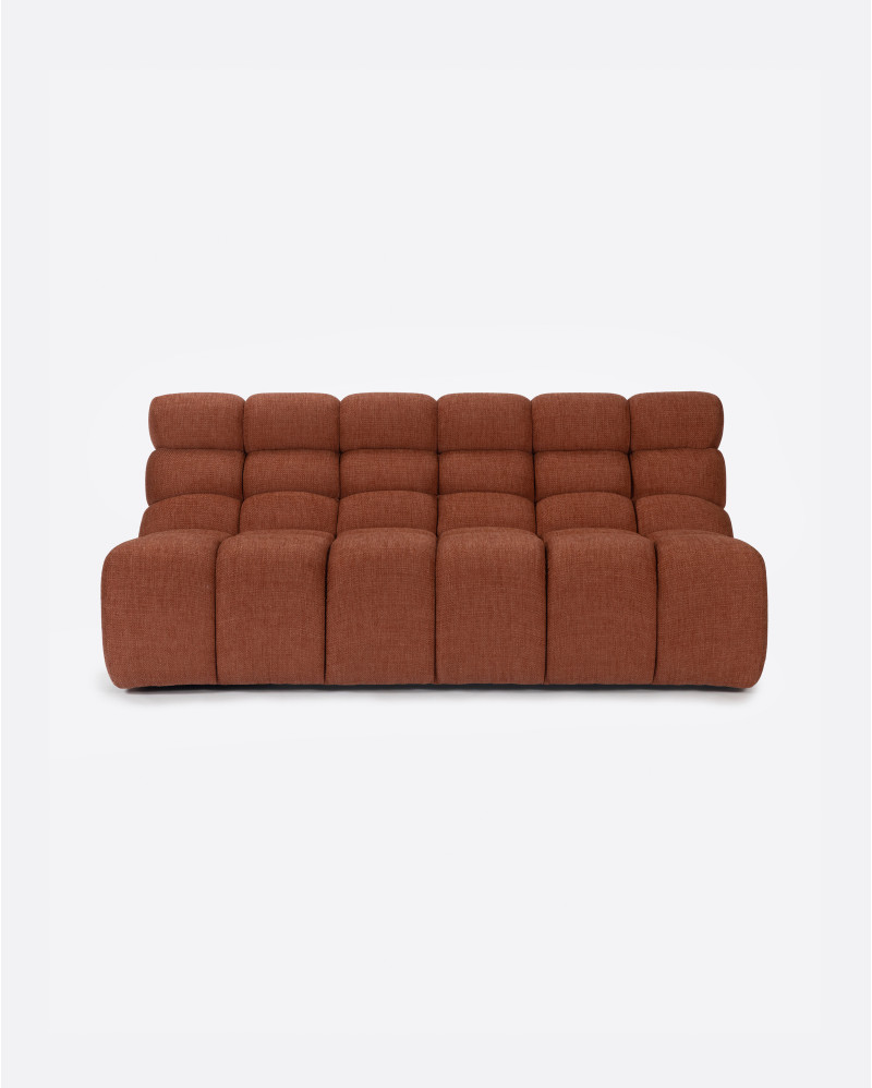CHOPIN 2/3-seater modular sofa in recycled olefin 190 x 93 x 78 cm in colour terracotta