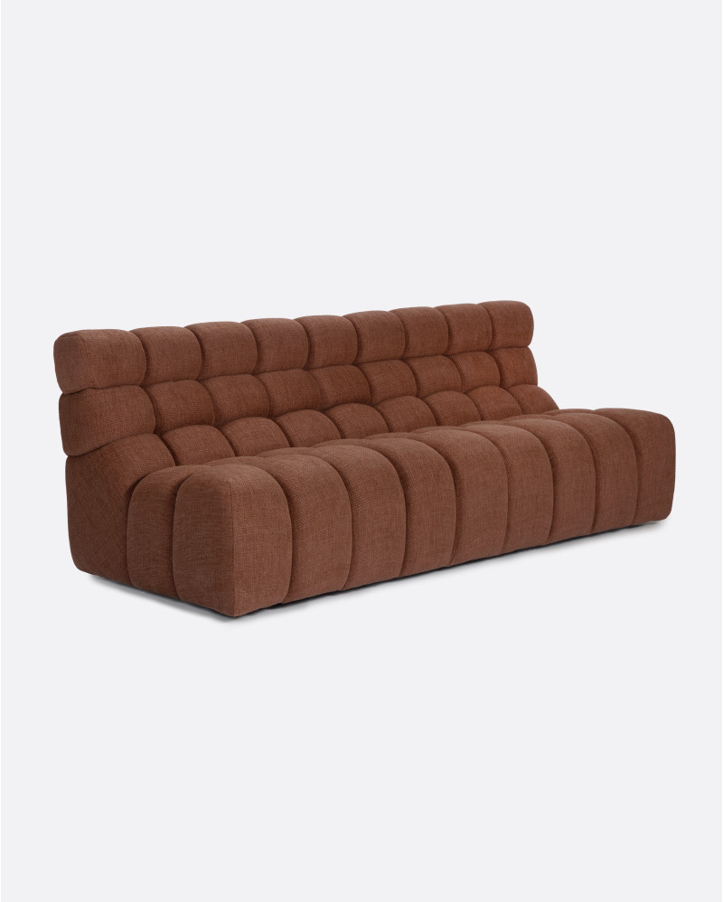 Sofá modular CHOPIN 4 plazas de olefina reciclada 215 x 93 x 78 cm en color terracota