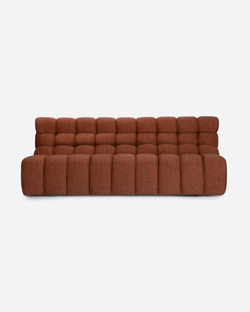 CHOPIN 4-seater modular sofa in recycled olefin 215 x 93 x 78 cm in terracotta colour