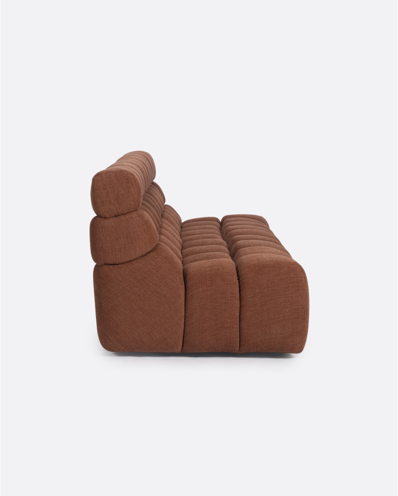 CHOPIN 4-seater modular sofa in recycled olefin 215 x 93 x 78 cm in terracotta colour