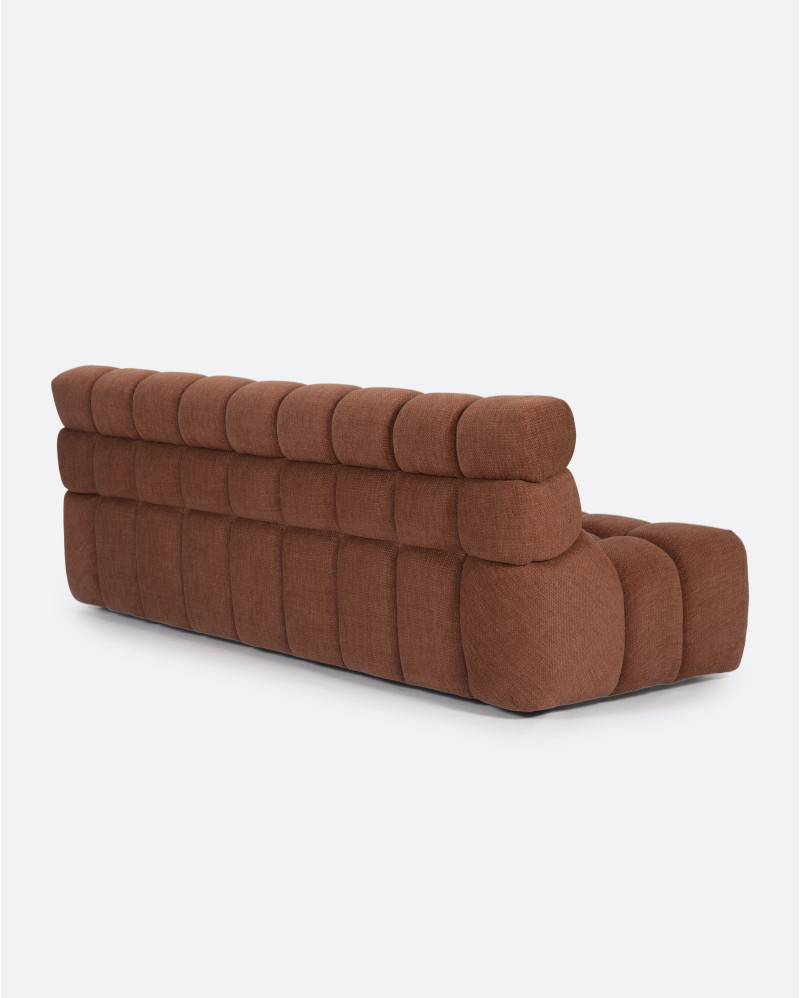 CHOPIN 4-seater modular sofa in recycled olefin 215 x 93 x 78 cm in terracotta colour