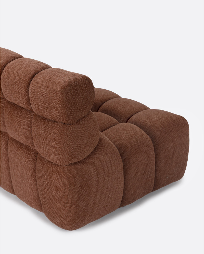 CHOPIN 4-seater modular sofa in recycled olefin 215 x 93 x 78 cm in terracotta colour