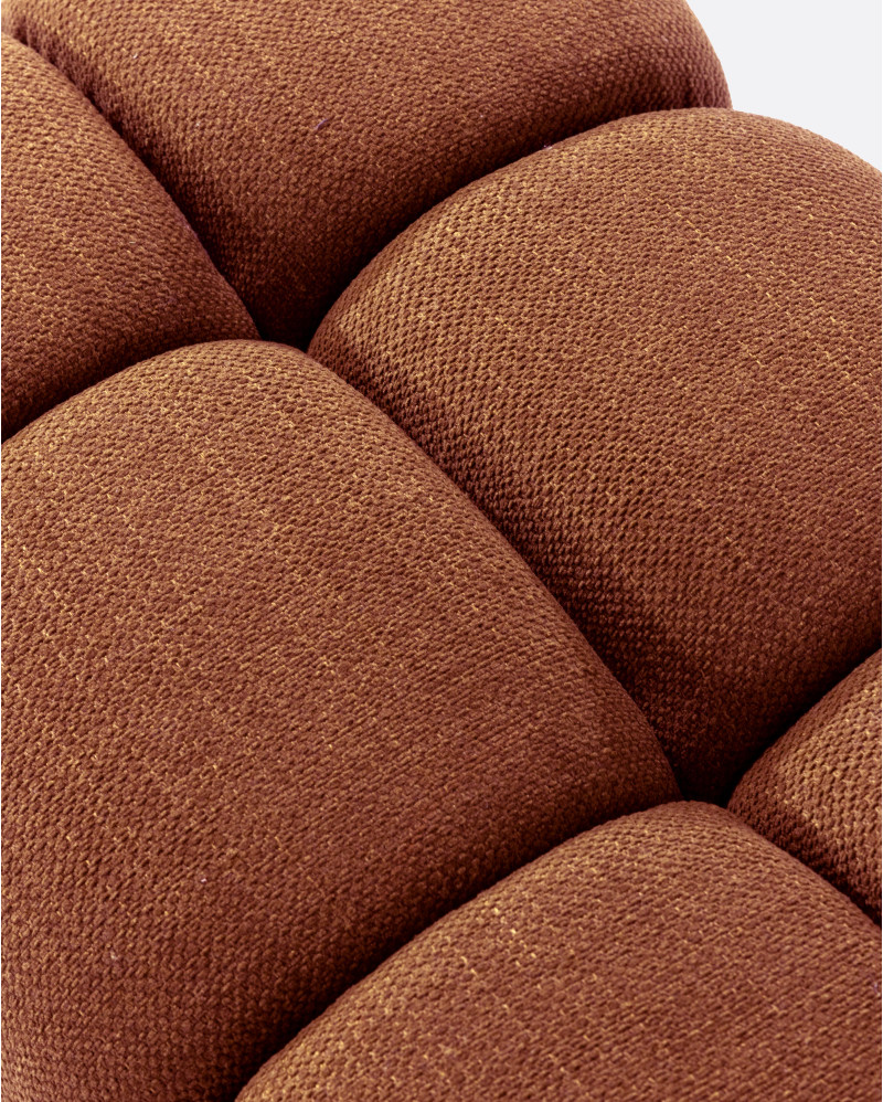 CHOPIN pouffe in recycled olefin 89 x 69 x 42 cm in terracotta colour