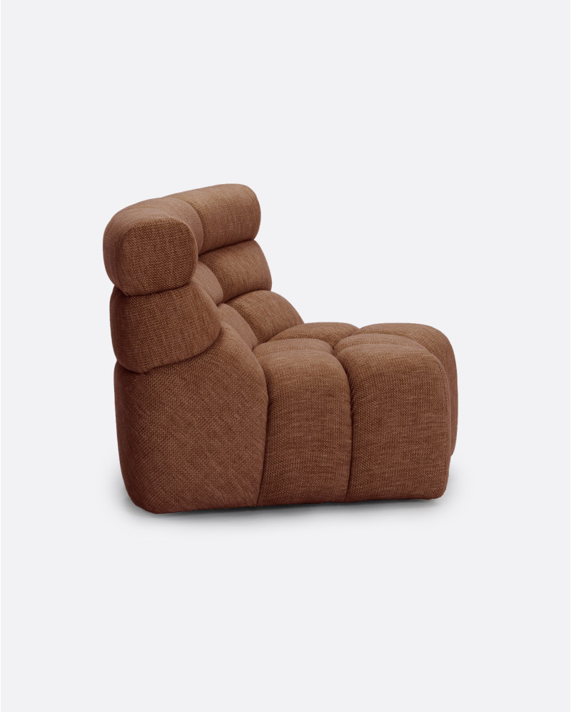CHOPIN modular round corner sofa in recycled olefin 130 x 97 x 80 cm in terracotta colour