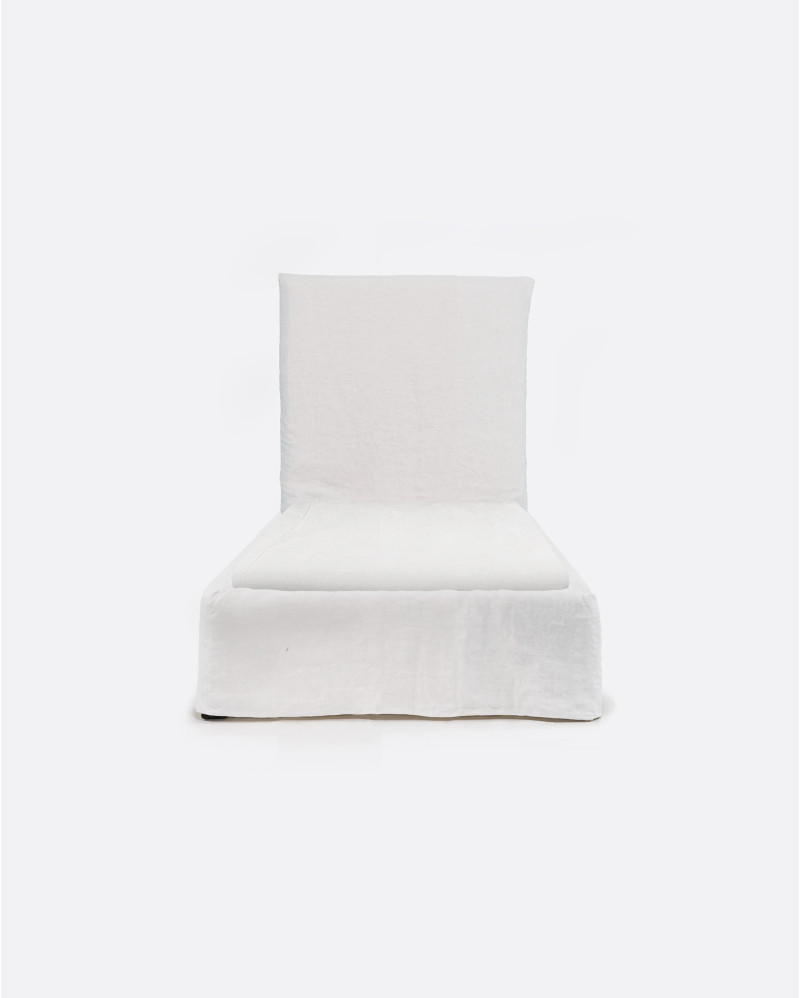 BEETHOVEN bed for single mattress 90 x 200 cm and linen cover in white