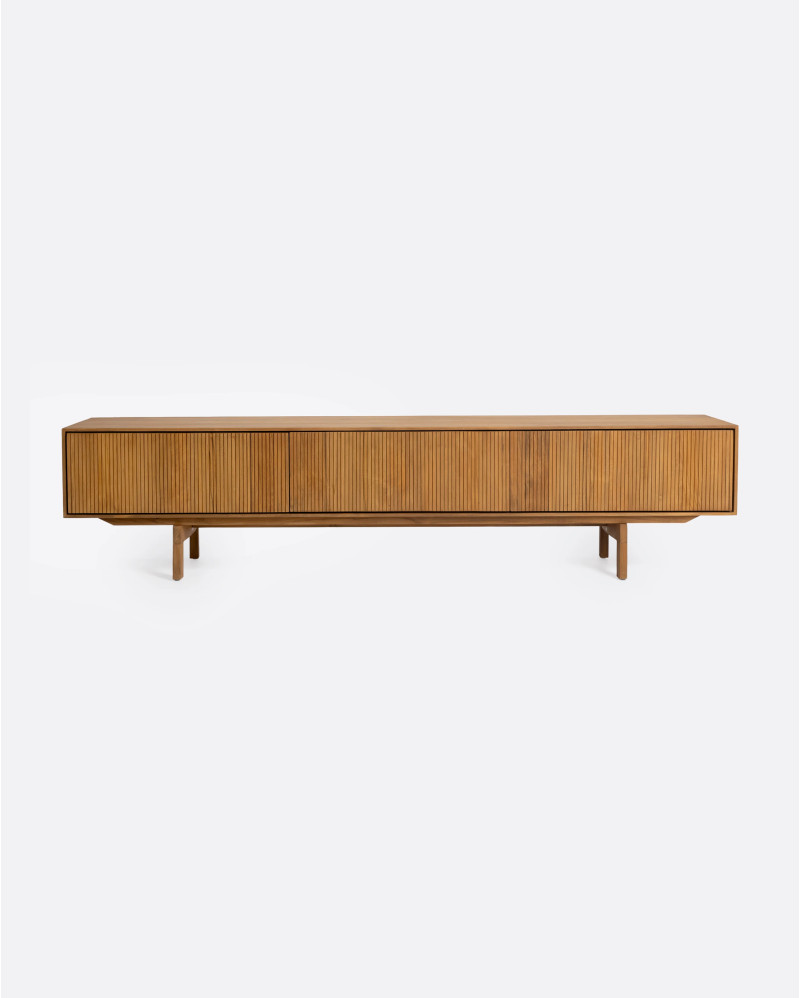 BALARI TV stand in recycled teak wood 220 x 40 x 50 cm in natural colour