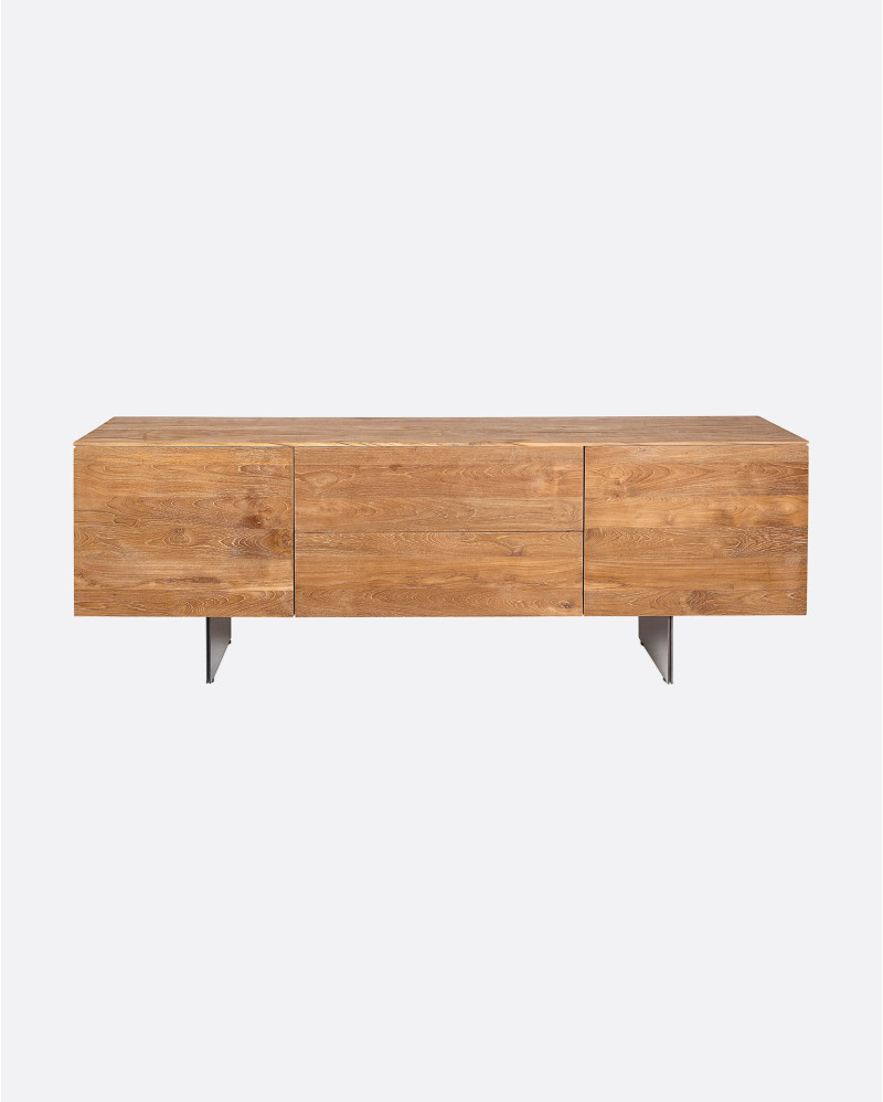 Aparador SOLO de madera de teca reciclada y hierro 208 x 40 x 74 cm