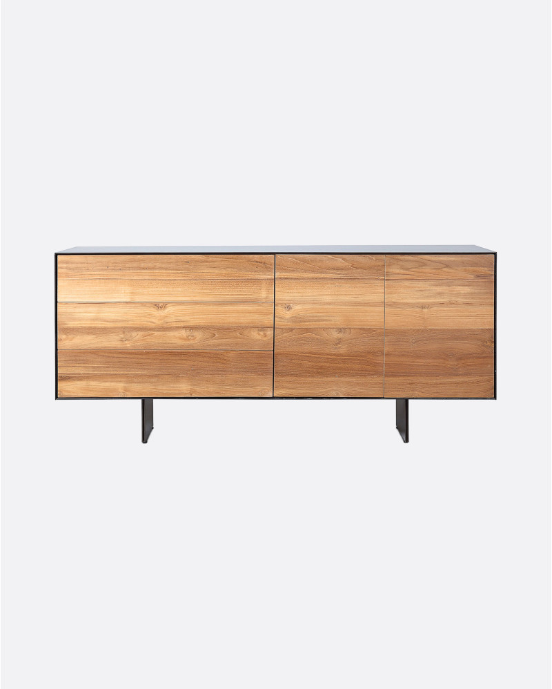 Aparador GEOX de madera de teca reciclada y hierro 180 x 45 x 82 cm