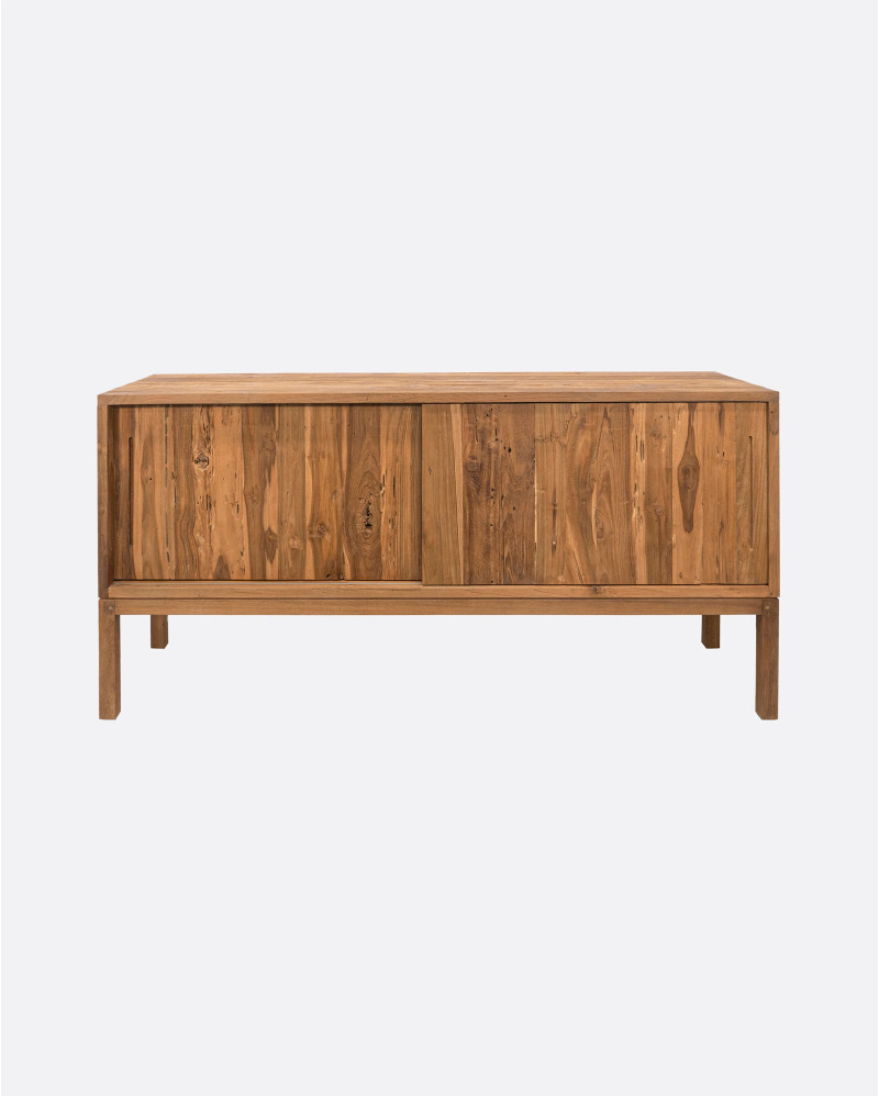 Buffet EROSI en bois de teck recyclé 160 x 45 x 77 cm en couleur naturelle