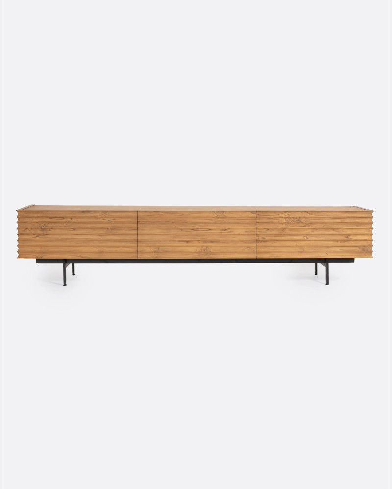 Buffet TAMAN en bois de teck recyclé et fer 240 x 45 x 56 cm en couleur naturelle