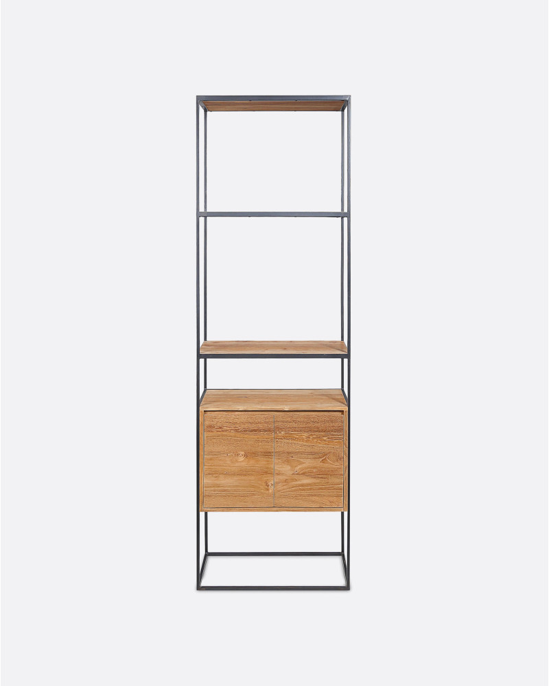 Étagère ONETWO en bois de teck recyclé et fer 60 x 30 x 195 cm